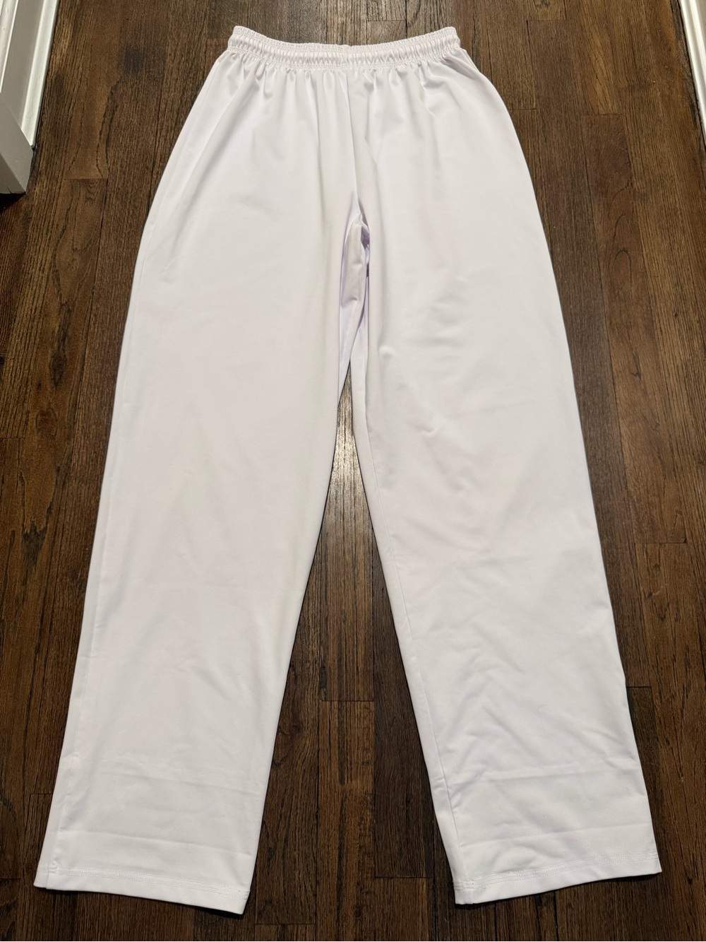 Men's White Athletic Jogger Pants with Elastic Waist